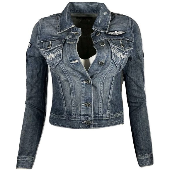 Affliction Jackets & Blazers - AFFLICTION Women's DENIM JACKET THUNDER JACKET